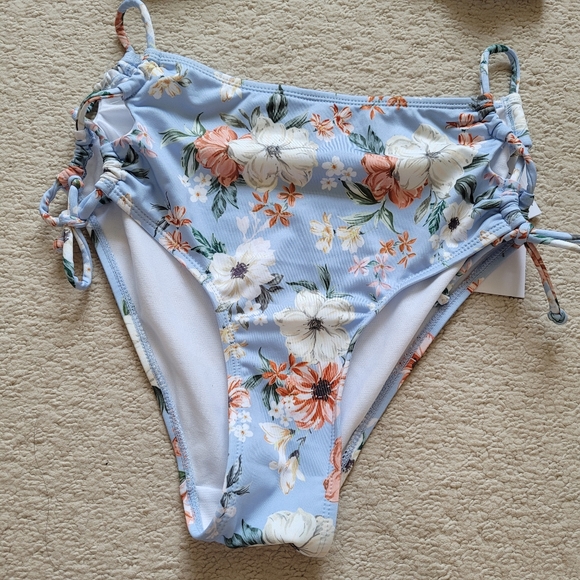 HURLEY Floral Tankini Light Blue 2 Piece Swimwear Swimsuit - Picture 5 of 9